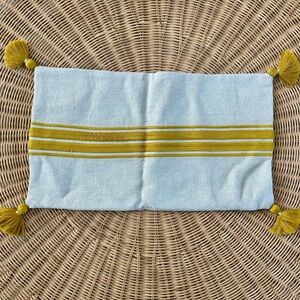 Serena & Lily Addie Stripe Tassel Pillow Cover (12”x21”)-Yellow